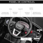 Carro Elétrico Infantil para Crianças de 3 - 5 Anos Licença Audi RS Q8 com Bateria 6V Controle a Distância Música MP3 Buzina e Luzes Velocidade Máx. 3km/h 101x62x51cm Preto