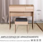 Toucador de Maquilhagem com Branco e Tampa Dobrável Mesa de Maquilhagem com Compartimentos e Gaveta 80x40x79cm Madeira