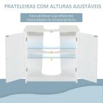 Móvel para Lavatório Pousar Armário Casa de Banho de Armazenamento com 2 Portas e Prateleira Interior Ajustável Moderno 60x30x60 cm Branco