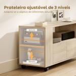 Móvel de TV com Rodas para Televisão até 42 Polegadas com 2 Gavetas Prateleiras Ajustáveis 102x34,5x48,5 cm Madeira
