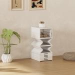 Sapateira Dobrável Organizador para Sapatos de 8 Níveis com Portas Transparentes para Sapatos até Tamanho 43 26x35x140 cm Branco