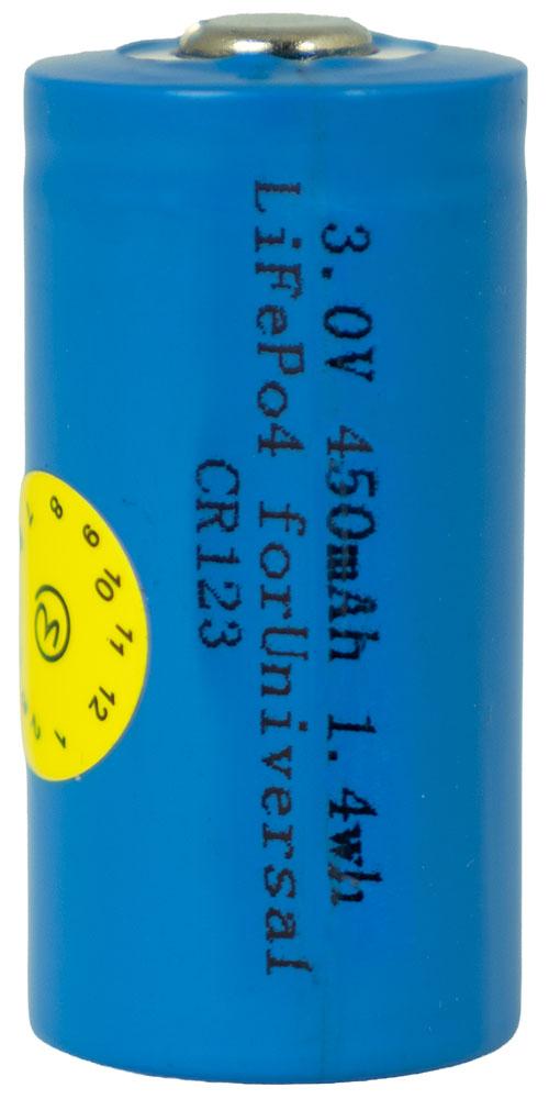 Pilha Recarregável LiFePO4 CR123 3V 500mAh