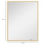Espelho de Casa de Banho 70x90 cm Espelho de Parede Decorativo para Sala Entrada Corredor Horizontal ou Vertical Madeira