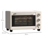 Mini Forno Elétrico 21L 1400W com Temporizador até 60min e Temperatura Ajustável até 230℃ 46x38,5x29 cm Creme e Prata