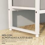 Suporte para Cabides com 3 Gavetas de Tecido Barra para Pendurar e Prateleira para Entrada Quarto 58,5x30x178 cm Natural