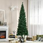 Árvore de Natal Artificial 210cm Ignífugo com 631 Ramos de PVC e Suporte de Metal Decoração de Natal para Interiores Verde