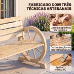 Banco de Jardim de Madeira com Apoios em Forma de Roda para 2 Pessoas 105,5x56x79 cm Madeira