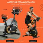 Bicicleta Estática com Ecrã LCD Assento e Guiador Ajustáveis Volante 4 kg e Porta Garrafa 93x48,5x102 - 112 cm Preto