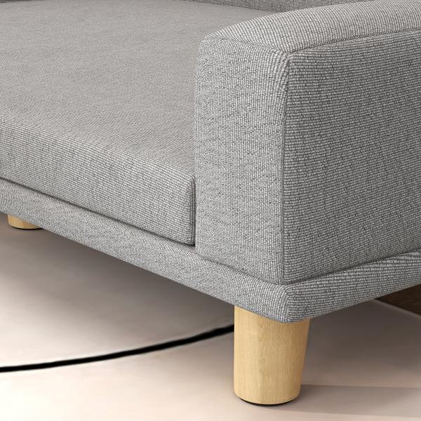Sofá para Cães Cama Elevada para Cães Estofada com Almofada Lavável e Pés de Madeira de Pinho 98x67x25 cm Cinza