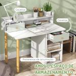 Conjunto de Secretária e Cadeira para Crianças Mesa de Estudo com Prateleiras e Gaveta Carga 80 kg 85x48x73 cm Verde