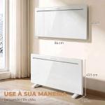 Aquecedor de Painel Inteligente 2000W, Parede ou Chão, Temporizador Semanal, Modo Janela Aberta e Anti - gelo, Branco