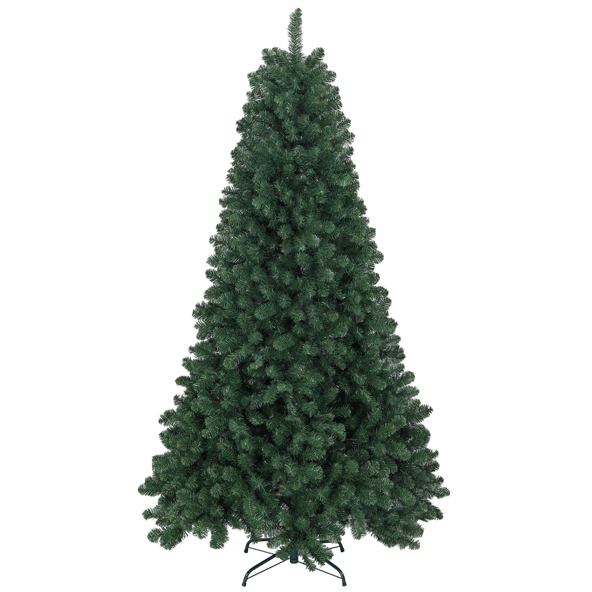 Árvore de Natal Artificial 210 cm com 1064 Ramos de Arame de Memória e Base Recolhível Árvore de Natal Verde