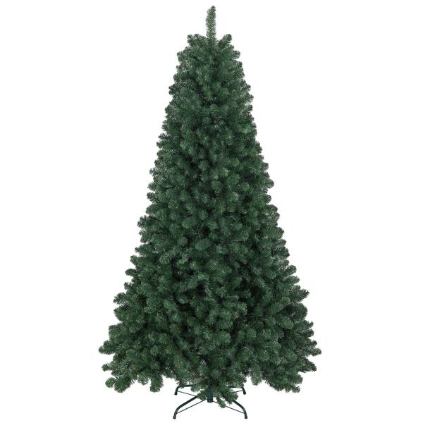 Árvore de Natal Artificial 210 cm com 1064 Ramos de Arame de Memória e Base Recolhível Árvore de Natal Verde