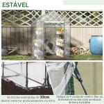 Estufa Transparente de Jardim Estufa de Plantas de 3 Níveis com Prateleiras Estrutura de Aço 143x143x195cm Transparente e Verde