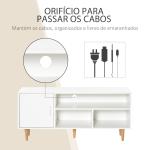 Móvel de TV para Televisores de até 60” Móvel de Sala de Estar Moderno com Armário 3 Compartimentos 120x40x55cm Branco