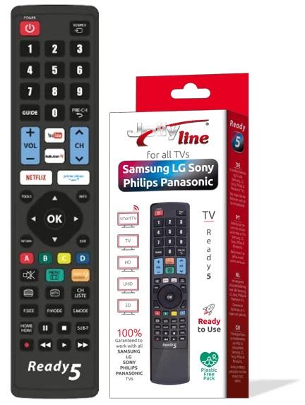 Comando Universal Dedicado p/ TVs LCD SAMSUNG, LG, SONY, PHILIPS, PANASONIC,... - JollyLine