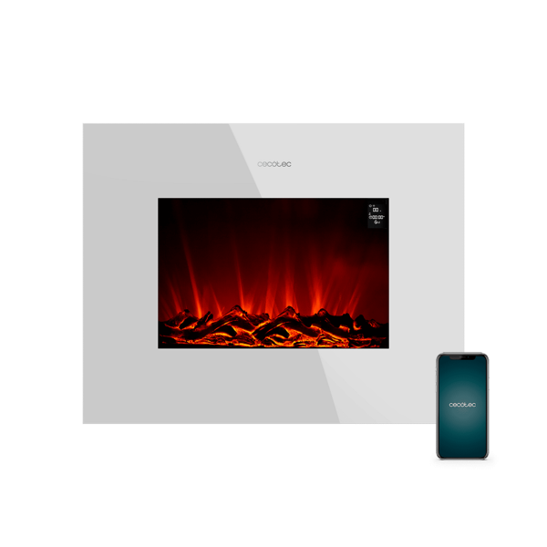 Lareira Elétrica Ready Warm 2690 Flames Connected 26 2000W (Branco) - CECOTEC