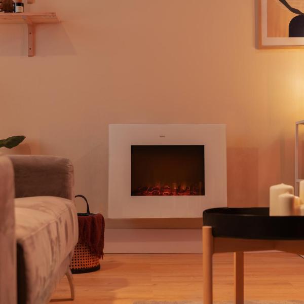 Lareira Elétrica Ready Warm 2690 Flames Connected 26 2000W (Branco) - CECOTEC