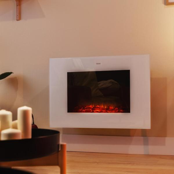 Lareira Elétrica Ready Warm 2690 Flames Connected 26 2000W (Branco) - CECOTEC