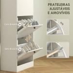 Sapateira Estreita com 3 Portas Sapateira para Entrada com Prateleiras Ajustáveis para 12 Pares de Sapatos 47x28x115 cm Branco