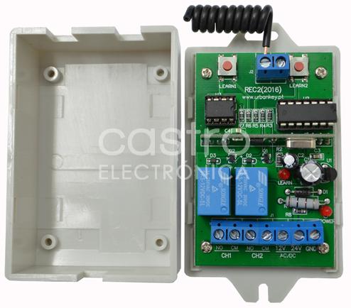 Receptor Bi - Canal Multicodigos 433Mhz