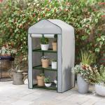 Estufa de Jardim de 3 Níveis Estufa de Terraço com 3 Prateleiras para Cultivo de Plantas Flores 59x39x127 cm Branco