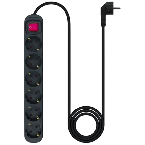 Régua Nanocable 6 Tomadas com switch 1.4 M Preto