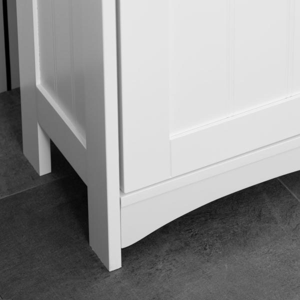 Coluna Casa de Banho com 3 Compartimentos de Armazenamento Porta e Prateleiras Ajustáveis 34x23x165 cm Branco