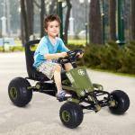 Kart a Pedais com Assento Ajustável Embreagem Travão de Mão para Crianças de 3 - 6 Anos 99x65x56 cm Verde e Preto