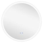 Espelho Casa de Banho Redondo com Luzes LED Ø60 cm Função Antiembaciamento 3 Luzes Função de Memória e Interruptor Tátil Prata