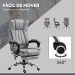 Cadeira de Escritório com 6 Pontos de Massagem Giratória Encosto Reclinável 135º Função de Aquecimento 62x67x113 - 120 cm Cinza