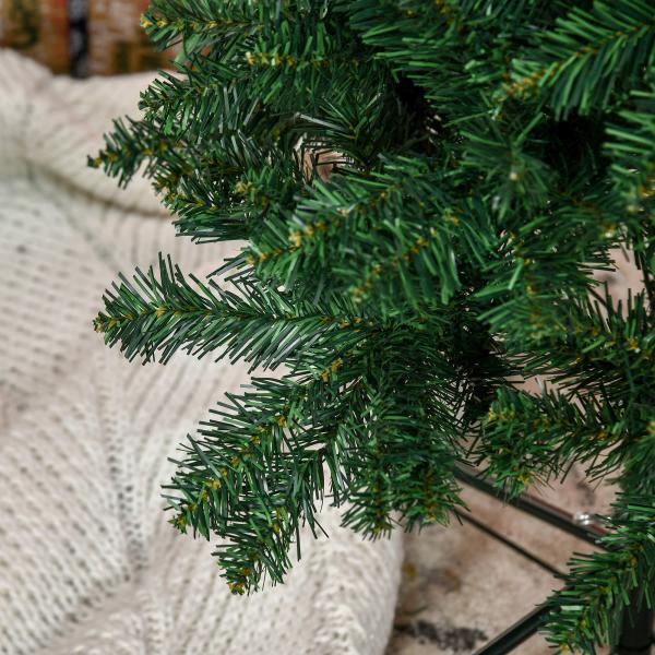 Árvore de Natal Artificial 210cm Ignífugo com 631 Ramos de PVC e Suporte de Metal Decoração de Natal para Interiores Verde