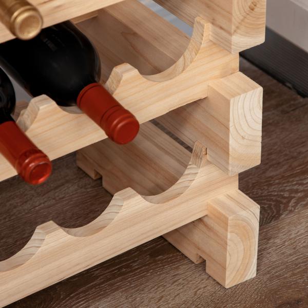 Suporte para Garrafas de Vinho para 96 Garrafas com 8 Níveis Suporte para Vinhos Vertical 114x28x113,5 cm Madeira