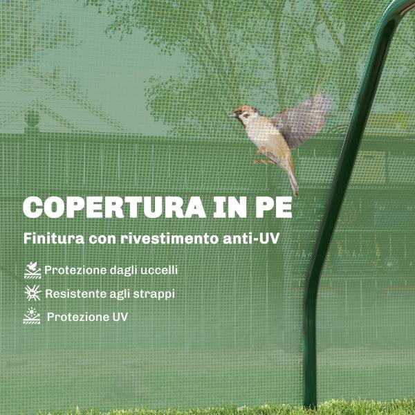 Estufa de Jardim 200x100x80 cm para Cultivo de Plantas Sementes Estufa com Estrutura de Aço e Cobertura de Plástico Verde