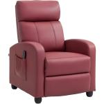 Poltrona de Massagem Reclinável com 2 Zonas de Massagem 8 Programas e 5 Níveis de Intensidade 68x88x98 cm Borgonha