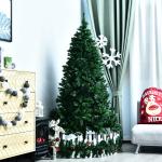 Árvore de Natal Artificial 180cm com 1000 Ramos de PVC Suporte Metálico Decoração de Natal para Interiores Ø102x180cm Verde