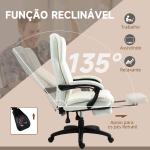 Cadeira de Escritório com Altura Ajustável 6 Pontos de Massagem e Apoio para os Pés Retrátil 68,5x68,5x113 - 121 cm Creme