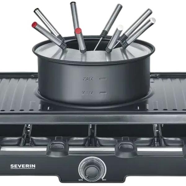 Grelhador Raclette c/Fondue RG 2347 1400W (Preto) - SEVERIN