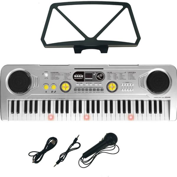 Órgão 61 Teclas Micro USB Função Prof Cinza - REIG
