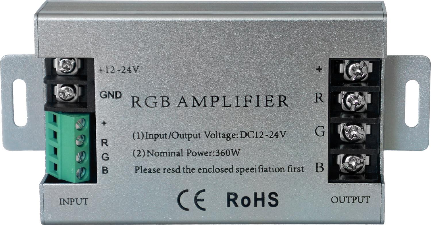 Repetidor/Amplificador RGB de 12V - 24V 360~720W 3x 10A