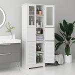 Armário Casa de Banho Coluna Casa de Banho com 6 Portas Prateleiras Ajustáveis Anti - tombo 60x30x170,5 cm Branco