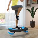 Step para Exercício Aeróbico Plataforma Step com Altura Ajustável em 3 Níveis com Carga Máxima 150kg para Exercício em Academia Casa 80x31x10 - 20cm Azul