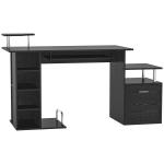 Secretária para Escritório de Madeira MDF 152x60x88 cm Preto