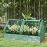 Floreira Exterior Grande com Mini Estufa com Base Aberta para Jardim Terraço Varanda 185x95x92 cm Cinzento e Verde
