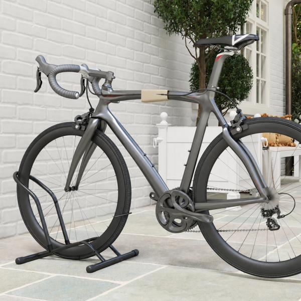 Estacionamento para Bicicletas Suporte para Bicicletas de Aço para Interior e Exterior 59x41x38 cm Preto