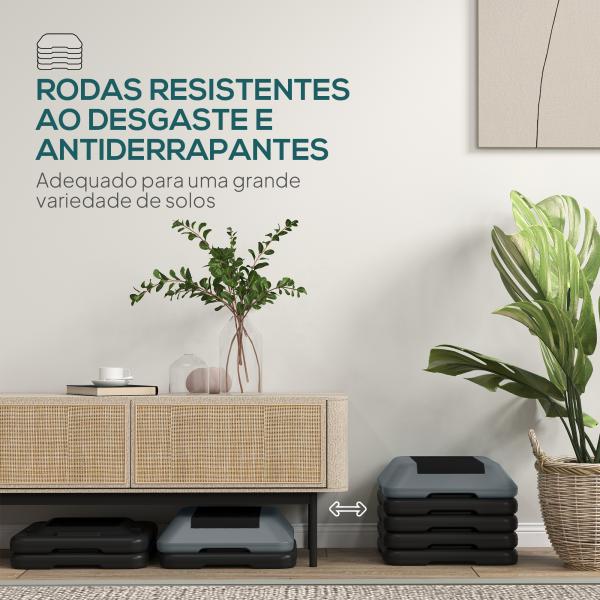 Step para Fitness Stepper Antiderrapante com Altura Ajustável de 10/15/20/25/30 cm Suporta até 150 kg Cinzento