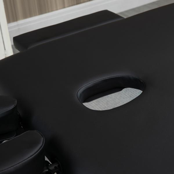 Marquesa de Massagem Dobrável com Altura Regulável em 7 Níveis, Apoio de Cabeça e Braços, 185x70x58 - 82 cm, Preto
