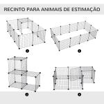 Recinto de Metal para Pequenos Animais de Estimação com 12 Painéis Desmontável DIY 106x73x36 cm Preto