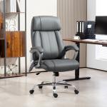 Cadeira de Escritório com Massagem Altura Ajustável Função de Aquecimento e Função de Inclinação 66x72x113 - 121 cm Cinzento Escuro