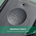 Cesta de Basquetebol com Altura Ajustável 220 - 365 cm Aro de Basquetebol com Suporte Rodas Base Recarregável Preto